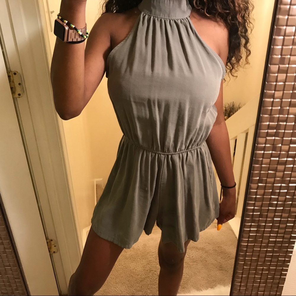 Olive Choker Romper